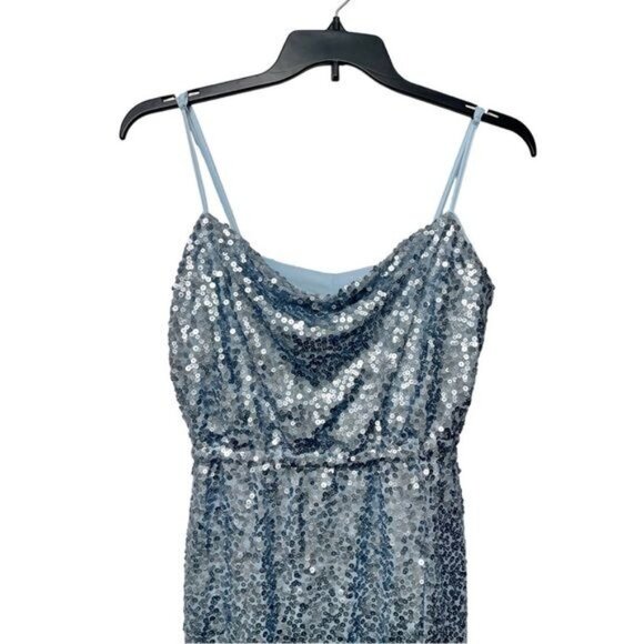 New ALEXIA ADMOR Hailey Sequin High-Low Dress in Halogen blue Size 6 - Picture 5 of 8